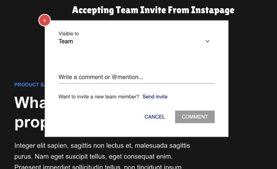 accepting team invite from instapage