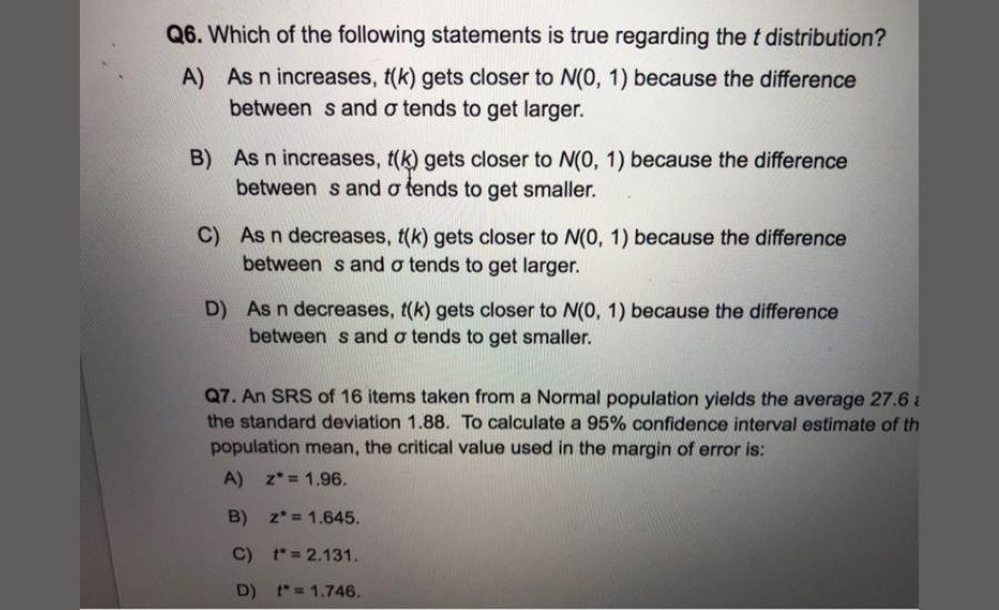 which of the following statements is true?